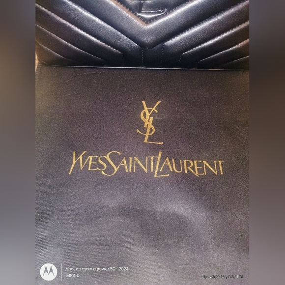 Saint Laurent Black Quilted Leather Bag Gorgeous Solid Triple Black Excellent - Picture 2 of 12